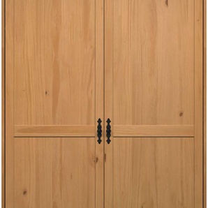 Home affaire Kleiderschrank Sandnes Kieferschrank Schlafzimmer Schrank TOPSELLER weiß (1-St., natürlicher Landhaus-Look B/T/H = 108x60x194cm) Massivholz Schlafzimmerschrank mit besonderen Metallgriffen