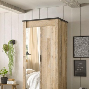 Home affaire Kleiderschrank SHERWOOD Wäscheschrank Garderobe mit Spiegel wahlweise mit Kleiderstange oder Einlegeböden nutzbar, Breite 93 cm