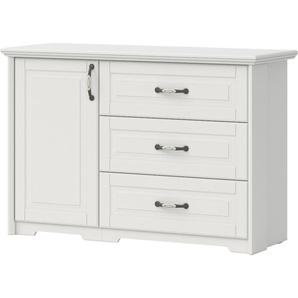 Kommode HOME AFFAIRE Evergreen Sideboards Gr. B/H/T: 131 cm x 88 cm x 48 cm, 3, weiß (elfenbeinfarben weiß) Kombikommode Kombikommoden hochwertig UV lackiert, Soft-Close-Funktion