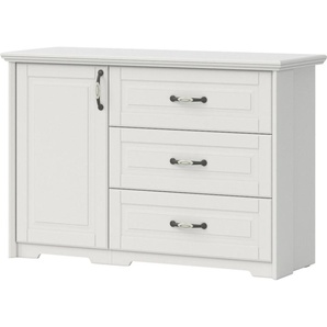 Home affaire Kombikommode Evergreen, Maße: B/T/H 131/48/88cm, Soft-Close-Funktion (1-türig und 3 Schubladen), im klassischen Landhausstil,FSC-zertifiziert,hochwertige UV Lackierung