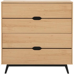 Kommode HOME AFFAIRE Flow Sideboards Gr. B/H/T: 110 cm x 112 cm x 40 cm, 3, beige (naturfarben) Kommode moderne Schubkastenkommode ohne Griffe, schöne Holzoptik, Höhe 112 cm