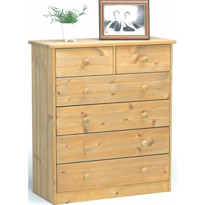 Kommode HOME AFFAIRE Mario Sideboards Gr. B/H/T: 78 cm x 89 cm x 35 cm, 6, beige (geölt) Kommode Sideboards Breite 78 cm