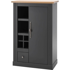 Kommode HOME AFFAIRE Westminster Sideboards Gr. B/H/T: 80 cm x 122 cm x 42 cm, 1, grau (grau dunkel, applikation wotan eiche dekor) Kommode Sideboards