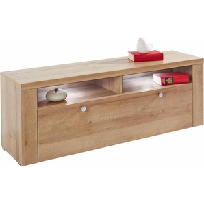 Home affaire Lowboard Larona, zeitloses TV Board mit 1 Klappe und 2 offenen Fächern, Breite 140 cm, Fernsehbank, viel Stauraum, dekorative Rahmenoptik