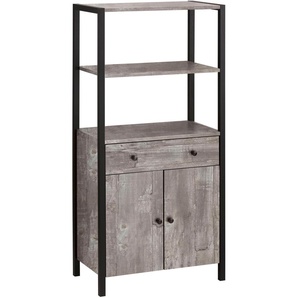 Midischrank HOME AFFAIRE Chris Schränke Gr. B/H/T: 61 cm x 125 cm x 35 cm, 2 St., grau (betonfarben) Bad-Midischränke Badmöbelserien Schränke