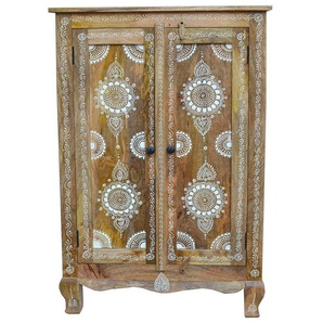 Home affaire Highboard Gullaba, Kommode, Hand bemalt, Breite/Höhe 80/120 cm