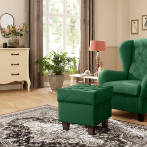 Home affaire Ohrensessel Alexandra, incl. Hocker, mit Steppung, in vielen Farben