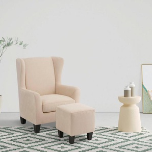 Home affaire Ohrensessel Chilly, Sessel mit Hocker und Federkern-Polsterung, (Set, 2-St., bestehend aus Sessel und Hocker), in Cord und Microfaser-Bezug, Unser Dauertiefpreis