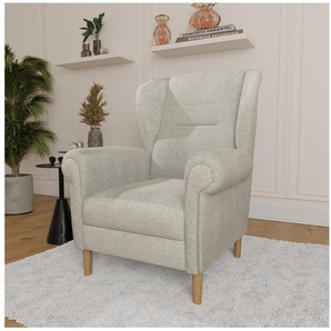 Home affaire Ohrensessel OSTIANO B/T/H: 80/82/98 cm, Sessel, Einzelstück, dicke geschwungene Armlehnen, uni und kariert