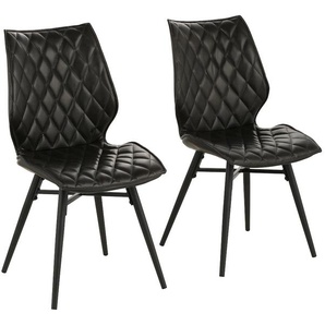 Polsterstuhl HOME AFFAIRE Stockholm Stühle Gr. B/H/T: 46 cm x 86 cm x 59 cm, 2 St., Kunstleder, Metall, schwarz (schwarz, schwarz) Polsterstühle Stühle