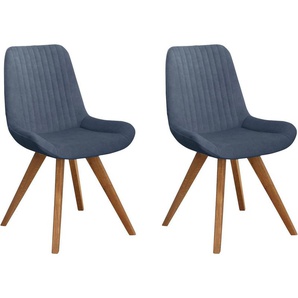 Home affaire Schalenstuhl Bratislava (Set, 2 St), Gestell Eiche massiv geölt, Easy Care-Stoff