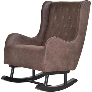 Schaukelsessel HOME AFFAIRE Sessel Gr. Rücken mit Knopfsteppung, B/H/T: 62 cm x 100 cm x 95 cm, braun Schaukelsessel