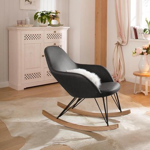 Schaukelstuhl HOME AFFAIRE Tampa Stühle grau Schaukelstühle Stühle Stahlbeine mit Holzkufen, moderne Optik, Korpus gepolstert