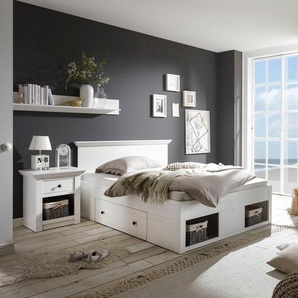 Home affaire Schlafzimmer-Set California, (Set, 3-St), klein, Bett 140 cm, 1 Nachttisch und 3-trg Kleiderschrank