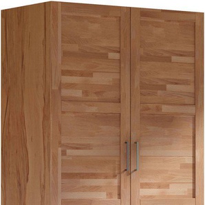 Home affaire Kleiderschrank Sabrina, 97x60x200cm, natürlicher Landhausstil teilmassiv, Buche oder Eiche, FSC-zertifiziert, Metallgriffe