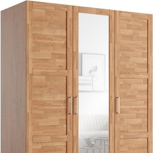 Home affaire Kleiderschrank Sabrina, natürlicher Landhausstil, mit Innenausstattung Spiegel und Schubladen, teilmassiv,Buche oder Eiche, FSC-zertifiziert