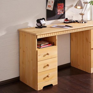 Home affaire Schreibtisch Lisa, aus Massivholz, in verschiedenen Farbvarianten, Breite 140 cm