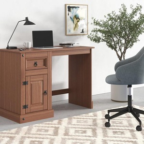 Home affaire Schreibtisch Mexico, mit viel Stauraum, Höhe 76 cm, Massivholz