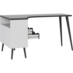 Schreibtisch HOME AFFAIRE OSLO Tische Gr. B/H/T: 145,1 cm x 75,8 cm x 81 cm, schwarz-weiß (weiß, schwarz matt) Schreibtische