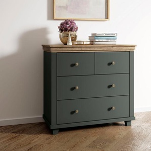 Home affaire Schubkastenkommode Evora mit 4 Schubladen, 90x42x80,5 cm (BxTxH), FSC®-zertifiziert, Kommode mit MDF-Applikationen, Landhausstil, passende Ergänzung