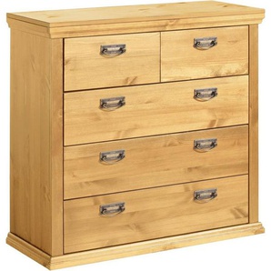 Home affaire Schubkastenkommode Madrid, aus massiver Kiefer mit 5 Schubladen, 90cm breit