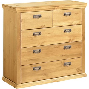 Schubkastenkommode HOME AFFAIRE Madrid Sideboards Gr. B/H/T: 90 cm x 79 cm x 37 cm, beige (gelaugt, geölt) Schubladenkommoden Sideboards