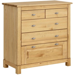 Schubkastenkommode HOME AFFAIRE Rauna Sideboards Gr. B/H/T: 97 cm x 98 cm x 48 cm, beige (natur geölt) Schubladenkommoden aus massiver Kiefer mit 5 Schubladen, Breite 96 cm