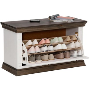 Schuhbank HOME AFFAIRE Vinales Sitzbänke Gr. B/H/T: 96 cm x 55 cm x 39 cm, 1 Klappe, weiß Schuhbänke und Schuhtruhen Sitzbänke