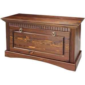 Home affaire Schuhtruhe »Rustic«, aus massiver Kiefer, Sithöhe 49 cm, mit Kassetenoptik