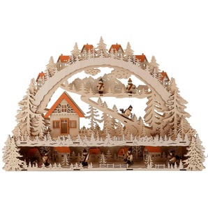 Home affaire Schwibbogen LED Winterlandschaft mit Podest, Weihnachtsdeko, Breite 64 cm