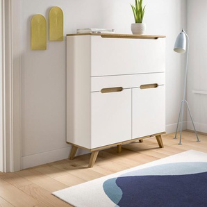 Home affaire Sekretär Alesund, Höhe 118cm, 2 Türen, 1 Schubkasten,konischer Fuß, Scandi-Look, Anrichte, Schrank, Kommode, Midischrank, Wohnmöbel, Wohnzimmer
