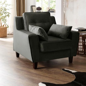 Sessel HOME AFFAIRE Dione Gr. Luxus-Microfaser, B/H/T: 93 cm x 87 cm x 89 cm, grün (waldgrün) Polstersessel Sessel mit hohem Sitzkomfort