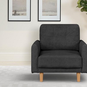 Home affaire Sessel TRIPLO Relaxsessel mit Wellenunterfederung, Maße B/T/H: 95/100/89 cm, Polstersessel mit Steppung im Rückenkissen, hohe Qualität