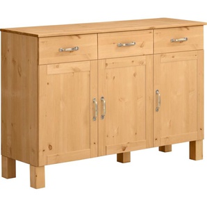 Sideboard HOME AFFAIRE Alby Sideboards Gr. B/H/T: 125 cm x 85 cm x 38 cm, 2, beige (natur gebeizt, gewachst) Sideboards