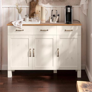 Sideboard HOME AFFAIRE Alby Sideboards Gr. B/H/T: 125 cm x 85 cm x 38 cm, 2, weiß (weiß, honigfb) Sideboards