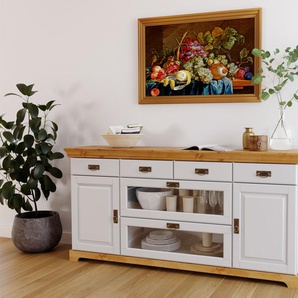 Sideboard HOME AFFAIRE Ruegen Sideboards Gr. B/H/T: 180 cm x 85 cm x 40 cm, weiß (weiß, honig) Sideboards Breite 145 bzw. 180, Höhe 85 cm