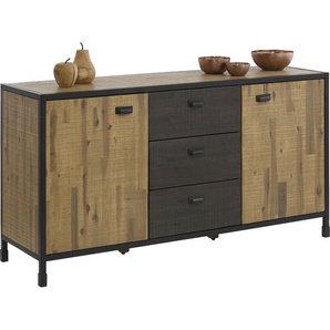 Sideboard HOME AFFAIRE Soho Sideboards Gr. B/H/T: 150 cm x 80 cm x 45 cm, schwarz (natur, schwarz) Sideboards Breite 150 cm