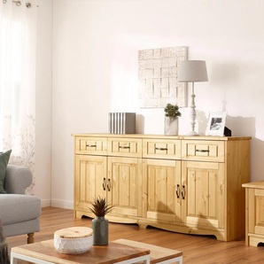 Sideboard HOME AFFAIRE Trinidad Sideboards Gr. B/H/T: 194 cm x 89 cm x 37 cm, beige (natur, geölt) Sideboards Breite 194 cm