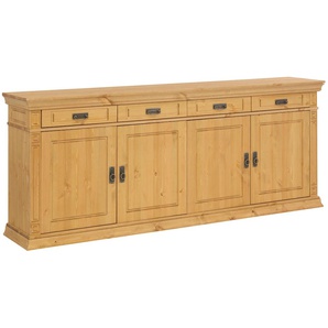 Sideboard HOME AFFAIRE Vinales Sideboards Gr. B/H/T: 202 cm x 83 cm x 39 cm, 4, beige (natur geölt) Sideboards im klassischen Landhausstil, Breite 204 cm