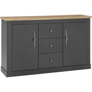Sideboard HOME AFFAIRE WESTMINSTER Sideboards Gr. B/H/T: 146 cm x 95 cm x 45 cm, 3, grau (grau, dunkel) Sideboards Breite ca. 146 cm