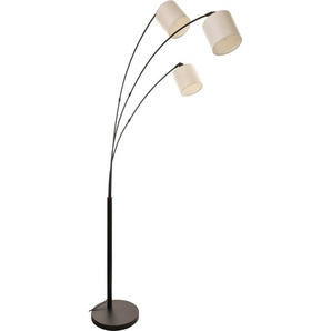 Home affaire Stehlampe Ahrhütte, ohne Leuchtmittel, Stehlampe, 3-flammig mit Leinenschirm, 148 cm hoch, Bogenlampe