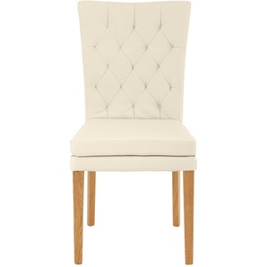 Stuhl HOME AFFAIRE Colorado Stühle Gr. B/H/T: 46 cm x 94,5 cm x 59 cm, 4 St., Kunstleder, Kunstleder, Beine Eiche + Massivholz, beige 4-Fuß-Stuhl Esszimmerstuhl Polsterstuhl Küchenstühle Stühle Beine in eiche oder nussbaum. Im 2er, 4er 6er-Set