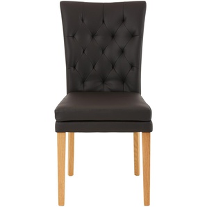 Stuhl HOME AFFAIRE Colorado Stühle Gr. B/H/T: 46 cm x 94,5 cm x 59 cm, 6 St., Kunstleder, Kunstleder, Beine Eiche + Massivholz, braun (dunkelbraun) 4-Fuß-Stuhl Esszimmerstuhl Polsterstuhl Küchenstühle Stühle Beine in eiche oder nussbaum. Im 2er, 4er