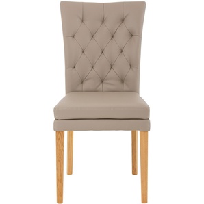 Stuhl HOME AFFAIRE Colorado Stühle Gr. B/H/T: 46 cm x 94,5 cm x 59 cm, 6 St., Kunstleder, Kunstleder, Beine Eiche + Massivholz, grau (taupe) 4-Fuß-Stuhl Esszimmerstuhl Polsterstuhl Küchenstühle Stühle Beine in eiche oder nussbaum. Im 2er, 4er 6er-Set