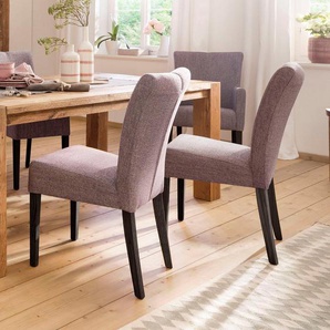 Home affaire Stuhl Queen (Set, 4 St), Beine aus massiver Buche, wengefarben lackiert