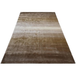 Home affaire Teppich Katalin, handgewebt, Teppiche aus 100% Viskose, farblich changierend, rechteckig, Höhe: 12 mm, Kurzflorteppich in Seiden-Optik, mehrfarbig, Wohnzimmer, Esszimmer