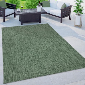 Teppich HOME AFFAIRE Venedig Teppiche Gr. B/L: 300 cm x 400 cm, 4 mm, 1 St., grün Esszimmerteppiche Flachgewebe, Sisal-Optik, meliert, UV-beständig, Outdoor geeignet