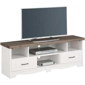 TV-Board HOME AFFAIRE Sideboards Gr. B/H/T: 148 cm x 52,5 cm x 37 cm, grau (weiß, grau) TV-Lowboards