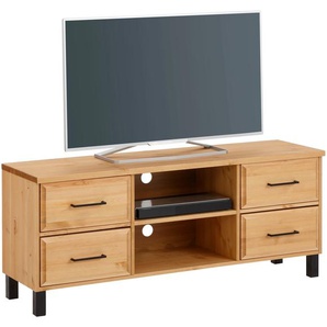 TV-Board HOME AFFAIRE Kemi Sideboards Gr. B/H/T: 130 cm x 54 cm x 37 cm, 4, beige (natur) TV-Lowboards