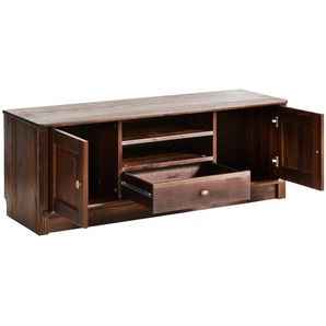 TV-Board HOME AFFAIRE Soeren Sideboards Gr. B/H/T: 131 cm x 48 cm x 42 cm, braun (dunkelbraun) TV-Lowboards aus massiver Kiefer, Breite 131 cm, stilvolles Design